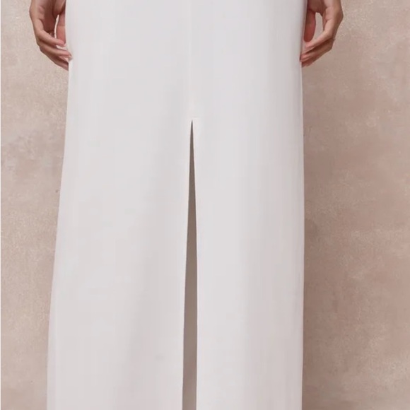 Everlasting Poise White Sheer Pearl Beaded Two-Piece Maxi Dress - Picture 5 of 6